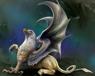 Dragon wings spread tail curled - a tail free wallpaper for desktop