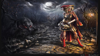 Woman costume path demon lantern - storybook illustration free wallpaper