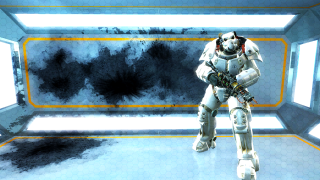 Robot standing room window sky - ambient occlusion free wallpaper