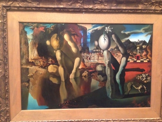 Man woman landscape mirror reflection - a surrealist painting free wallpaper