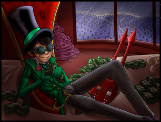 Cartoon man top hat green - his lap free wallpaper for desktop