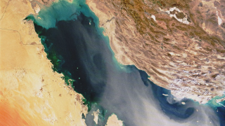 Satellite image desert water red - amir zand free wallpaper for desktop