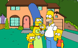 Simpsons family standing house cartoon - a child free wallpaper for desktop