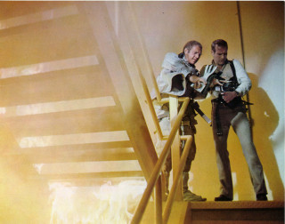 Man woman staircase camera fire - a stair case free wallpaper