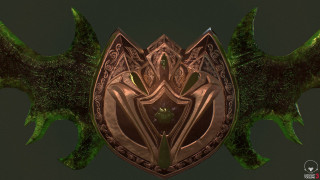 Green gold dragon design wings - 3 d model free wallpaper