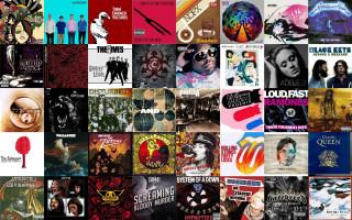 Collage bands logos wall colors - punk art free wallpaper