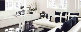 Living room couch comfortable cozy 18 - monochrome free wallpaper