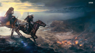 Two men horses rocky landscape - a rocky landscape free wallpaper