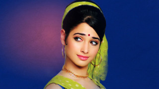 Woman green veil blue background - free neon wallpaper for desktop