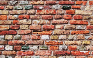 Brick wall red green pattern - texture free wallpaper