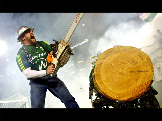 Man chainsaw tree stump stage - a woodcut free wallpaper