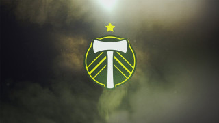 Green yellow logo white axe - temporary free wallpaper