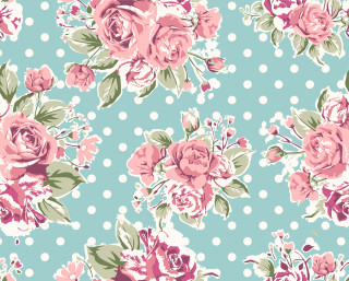 Blue pink flowered wallpaper polka 2 - annabel kidston free wallpaper for desktop