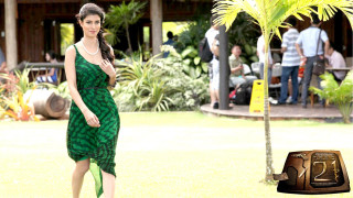 Woman green dress grass palm - the grass free wallpaper