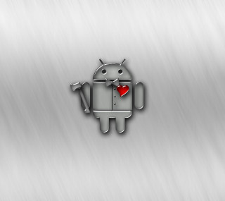 Metal heart robot hammer red - hand free wallpaper for tablet