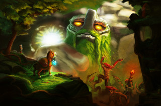 Green creature glowing eyes horse - anato finnstark free wallpaper for desktop