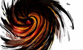 Red eye black yellow swirl - paint free wallpaper