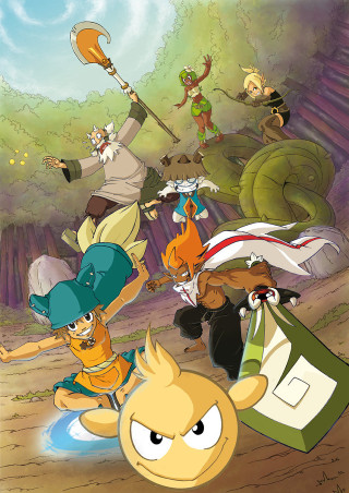 Cartoon people forest bird man - a cartoon of a bunch free wallpaper