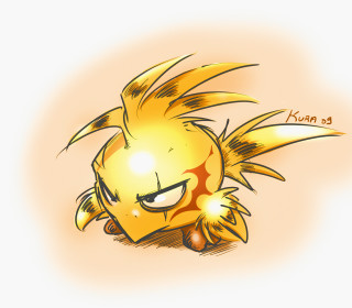 Yellow bird big nose rayonism - big free wallpaper for tablet