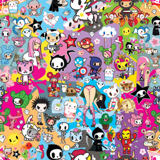 Cartoon characters pattern wallpaper pop - digital art free wallpaper for tablet