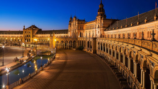 Large building clock tower river 11 - academic art free wallpaper