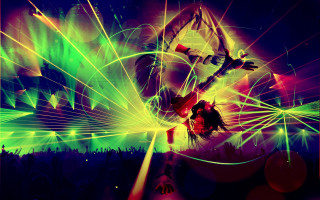 Dancing lights microphone person background - the background and a person free wallpaper