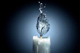 Candle water splash blue light - anne geddes free wallpaper