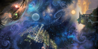 Space station galaxy city distant - a distant star in the sky free wallpaper