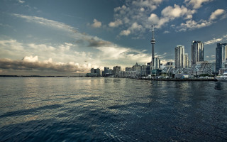 City skyline water cloudy sky 7 - a body of water in front free wallpaper for desktop