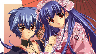 Anime girls umbrella blue pink - a pink umbrella free wallpaper