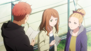 Group people fence grass area - kyoto animation free wallpaper