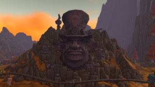 Man hat mountain sky background - a surrealist sculpture free wallpaper