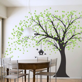 Dining room tree birdhouse green - room free wallpaper for tablet
