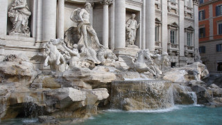 Fountain statues building columns water - neoclassicism free wallpaper
