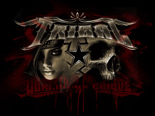 Skull star black red white - skull free wallpaper