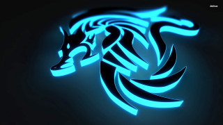 Blue black animal black background 4 - neon free wallpaper