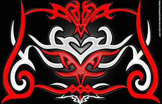 Red white design black background - symmetric free wallpaper for desktop