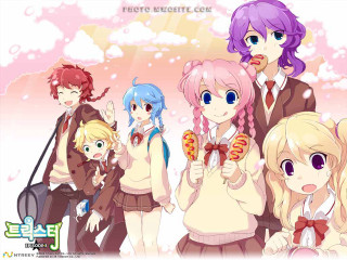 Anime girls sky background clouds 4 - quito school free wallpaper