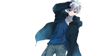 White hair blue shirt man - his jacket free wallpaper