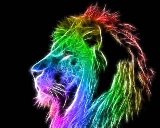 Colorful lion black background rainbow - the dark free wallpaper