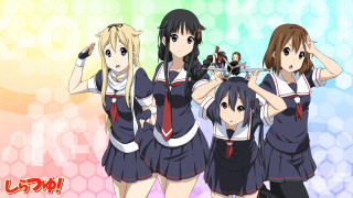 Anime girls school uniforms rainbow - a rainbow background free wallpaper