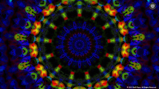 Colorful kaleii black blue red - a green center free wallpaper for desktop