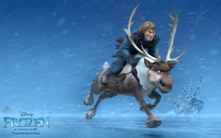 Man riding reindeer snow frozen - brian snøddy free wallpaper