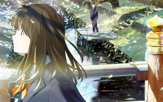 Woman bridge man suit tie - a bridge over water free wallpaper