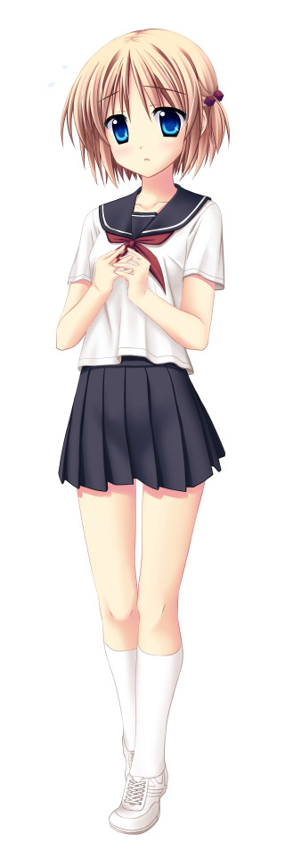 Girl schooluniform portrait fullbody blueeyes - a black collar free wallpaper