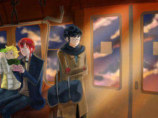 Train couple sitting sky clouds - cyril rolando free wallpaper