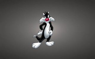 Cartoon cat red nose black 4 - a cartoon cat free wallpaper