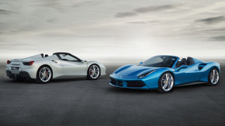 Sports cars parked road cloudy - two sports car free wallpaper