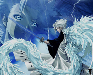 Man white hair sword dragon 2 - a dragon free wallpaper for desktop