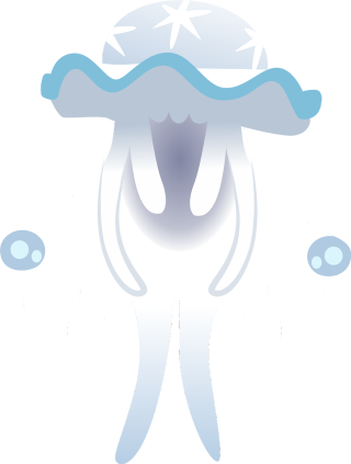 White jellyfish blue hat star - its head free wallpaper